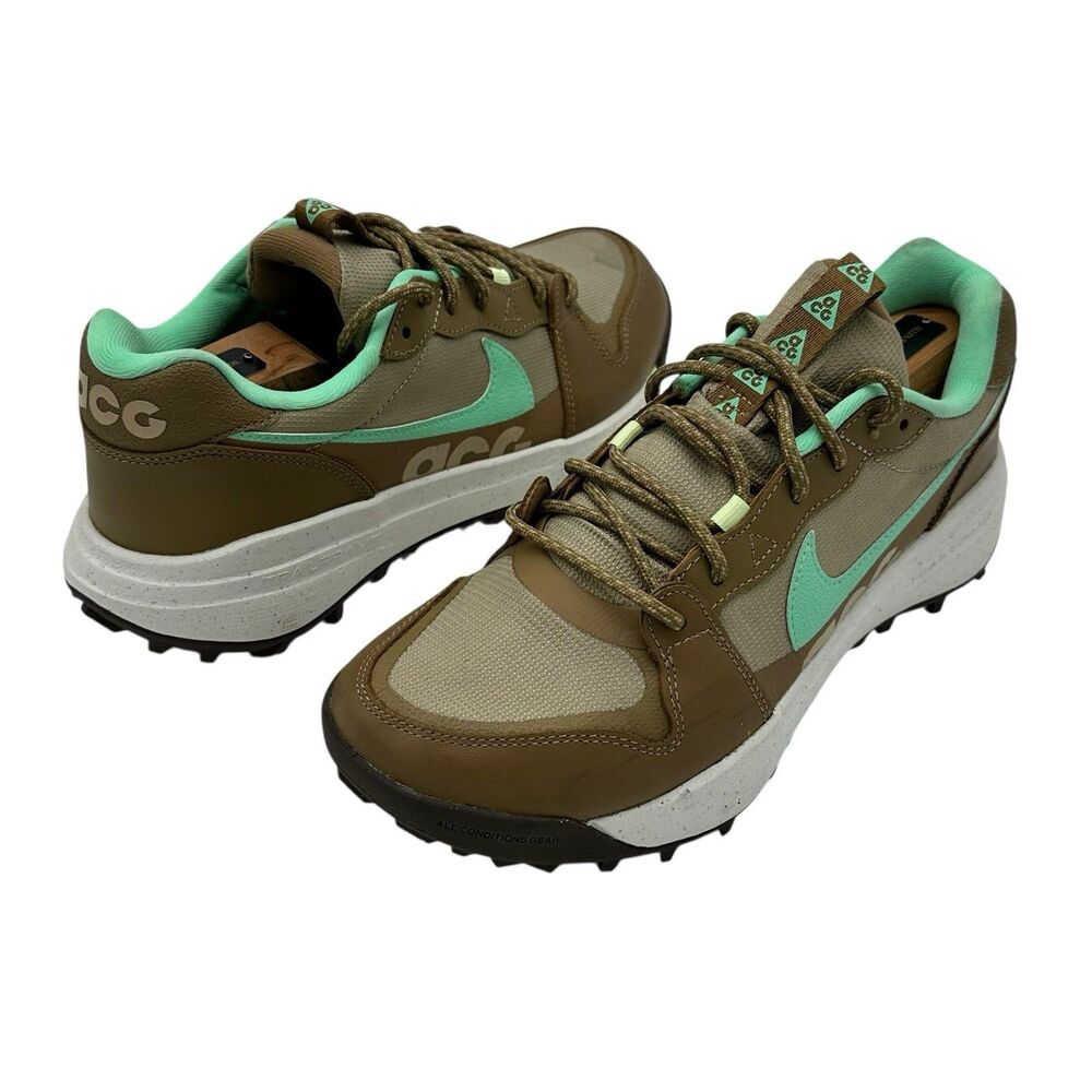 Nike ACG Lowcate Hiking Shoes Outdoor DX2256-200 Mens Size 8 Tan Sea Foam Green